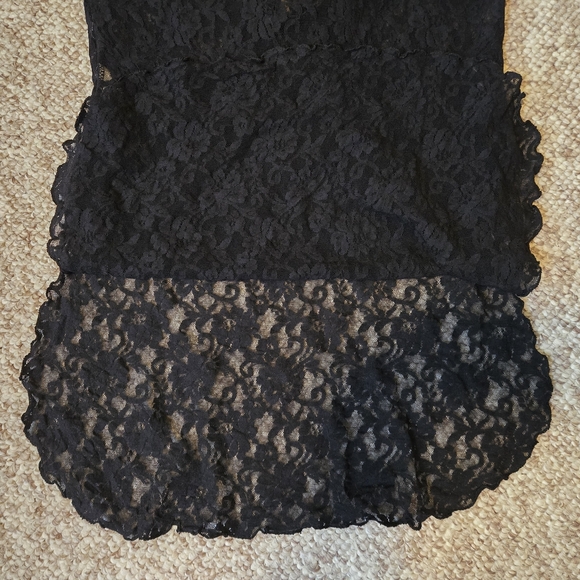 Sasson Oh La La Ladies Black Lace Nighty BabyDoll Lingerie SideSlit Bow Sz Large - Picture 12 of 13